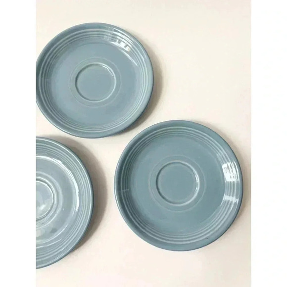 Set of 5 Fiestaware Homer Laughlin Baby Blue Saucer Plates - Picture 3 of 9